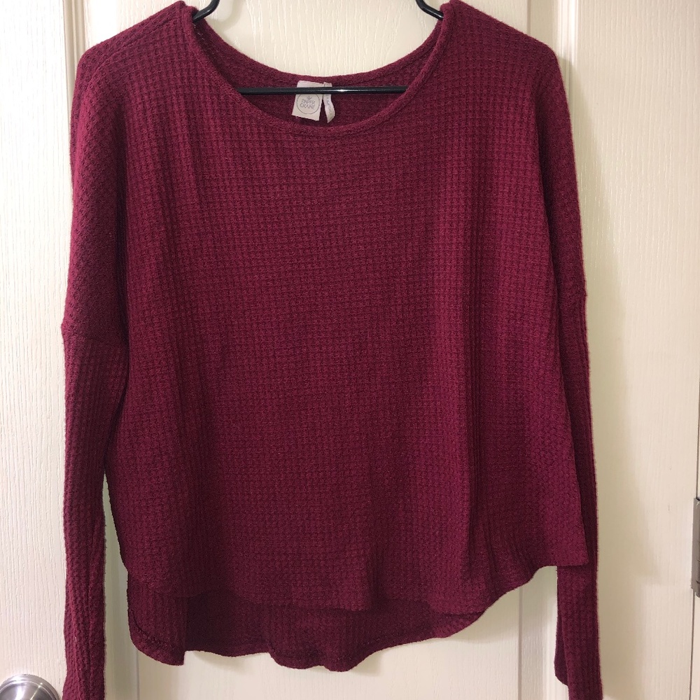 Burgundy Long Sleeve Top